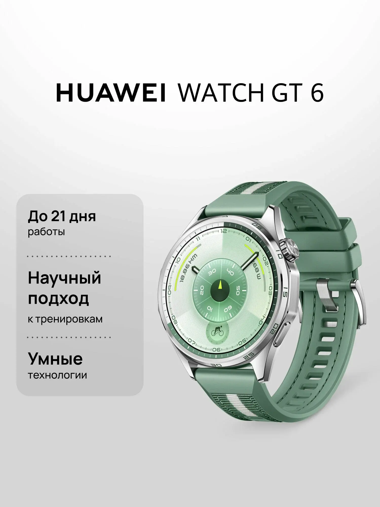 Huawei Watch GT6 46 Green ATM-B19 (Стальной корпус/зел плет ремешок) RU