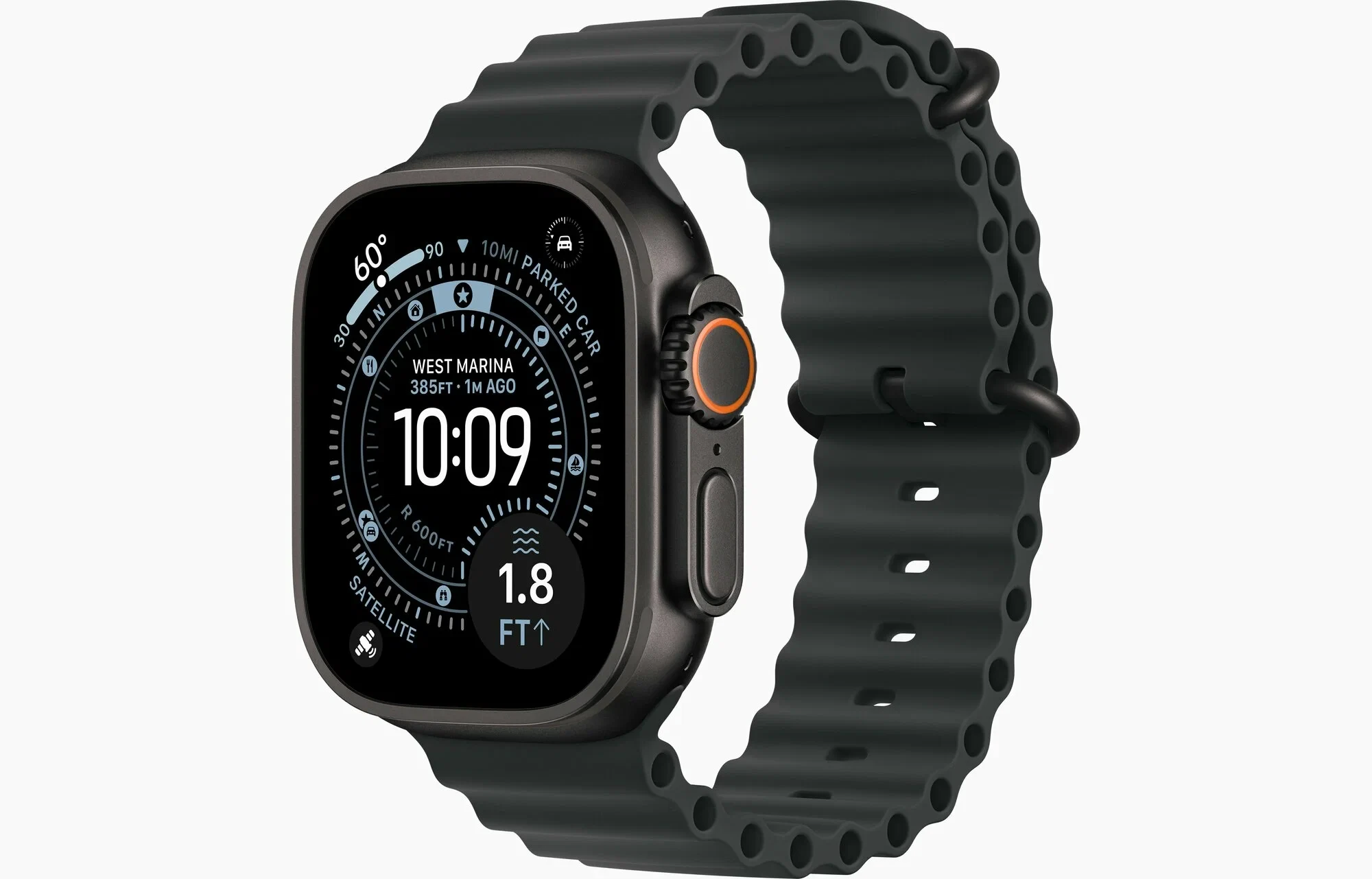 Apple Watch Ultra 3 49 mm Black Titanium Case with Black Ocean Band