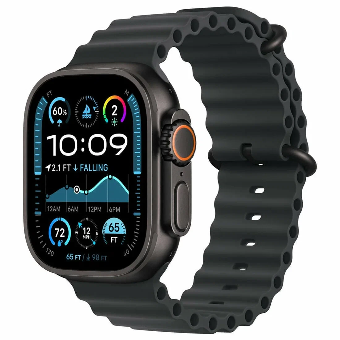 Apple Watch Ultra 2 49мм Titanium Case with Ocean Band, титановый