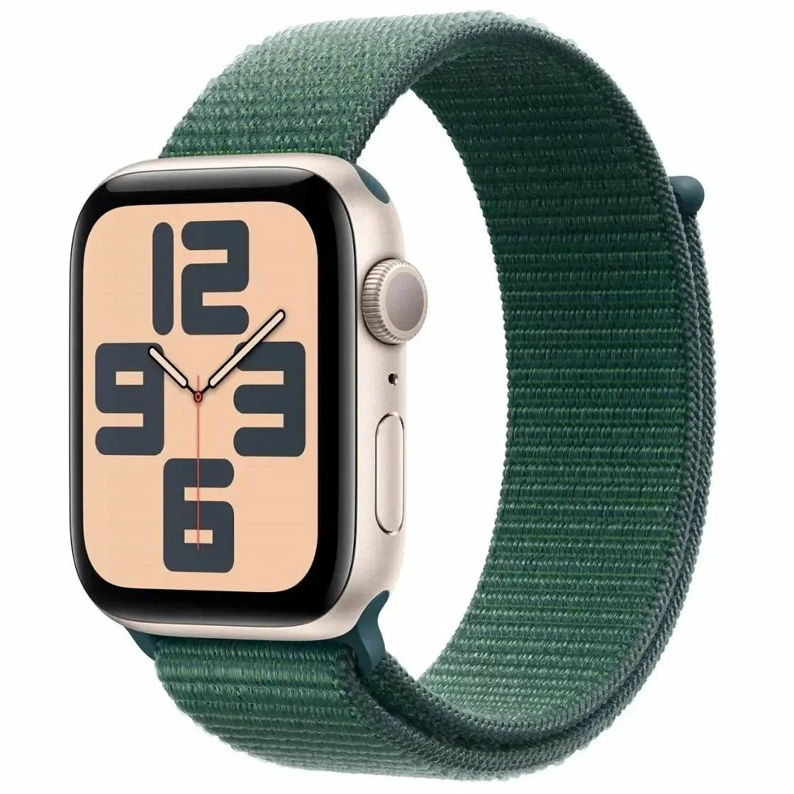 Apple Watch Series SE (Gen 2) 44 мм GPS, One Size Starlight Aluminium Case, Lake Green Sport Loop