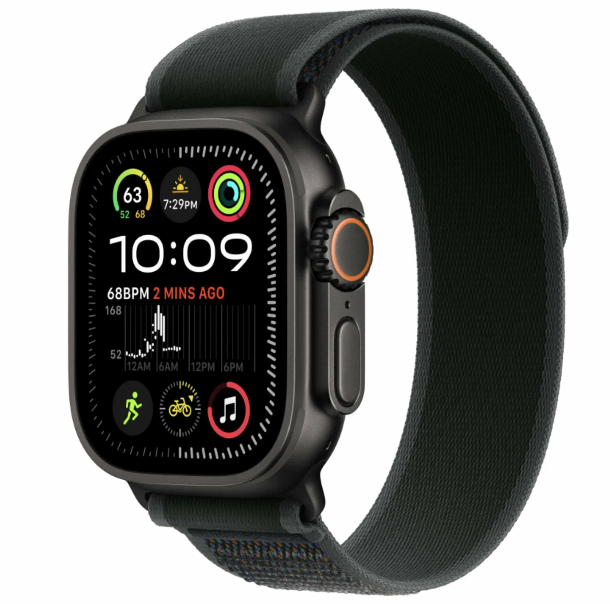 Apple Watch Ultra 2 49mm Black Titanium/Чёрный Black Trail Loop - M/L