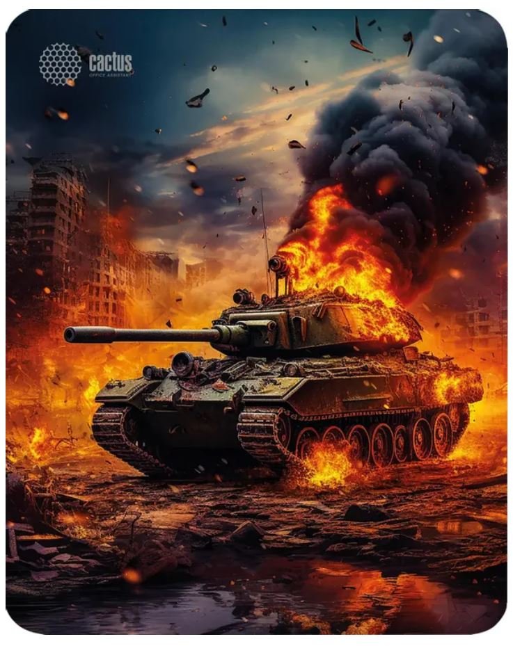 Коврик для мыши Cactus Burning Tank, 300×250×3мм, рисунок