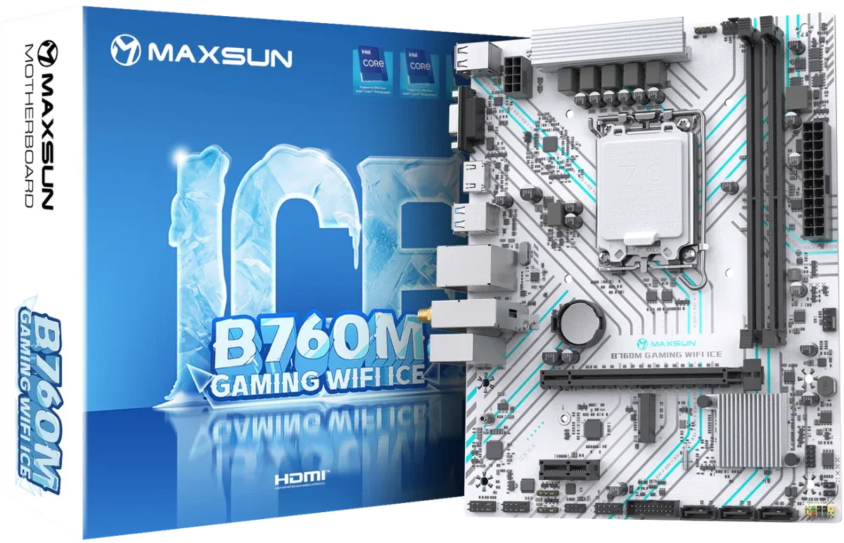Материнская плата 1700 Maxsun B760M Gaming WIFI ICE