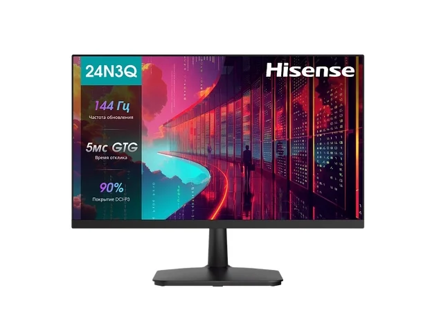 Монитор 24" Hisense 24N3Q IPS, 1920x1080 FHD, 144 Гц, 5 мс, 250 кд/м², чёрный