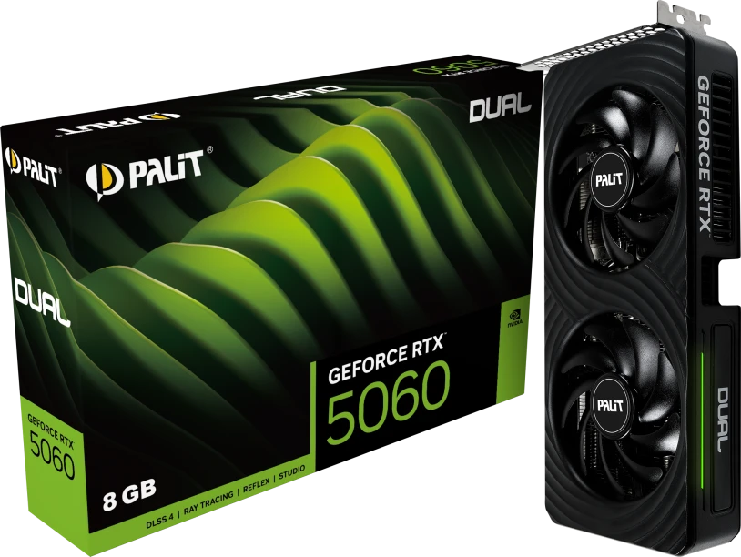 Видеокарта GeForce RTX 5060 8Gb Palit Dual NE75060019P1-GB2063D