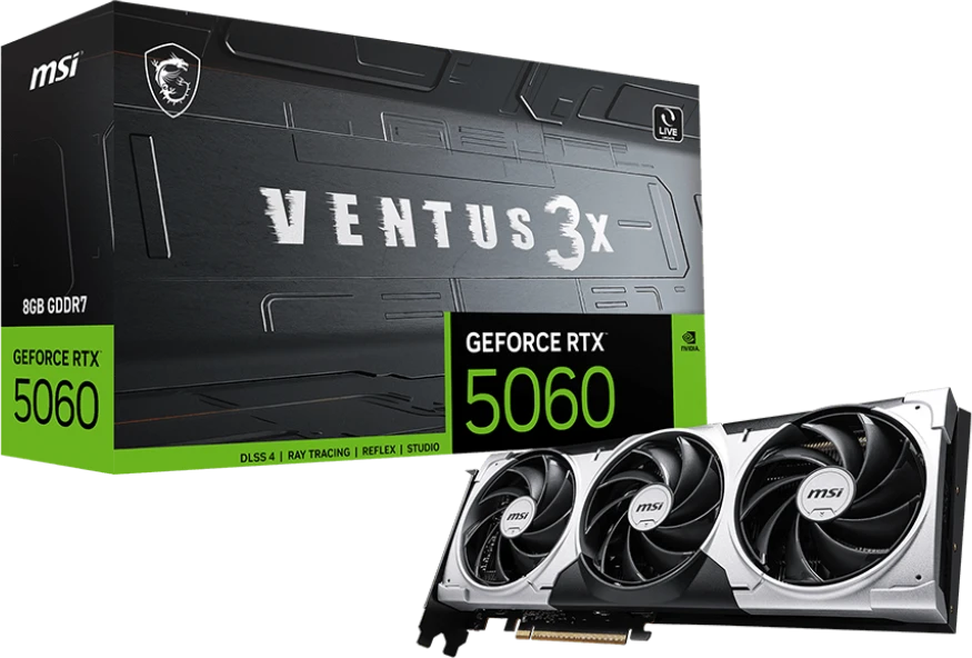 Видеокарта GeForce RTX 5060 8Gb MSI Ventus 3X