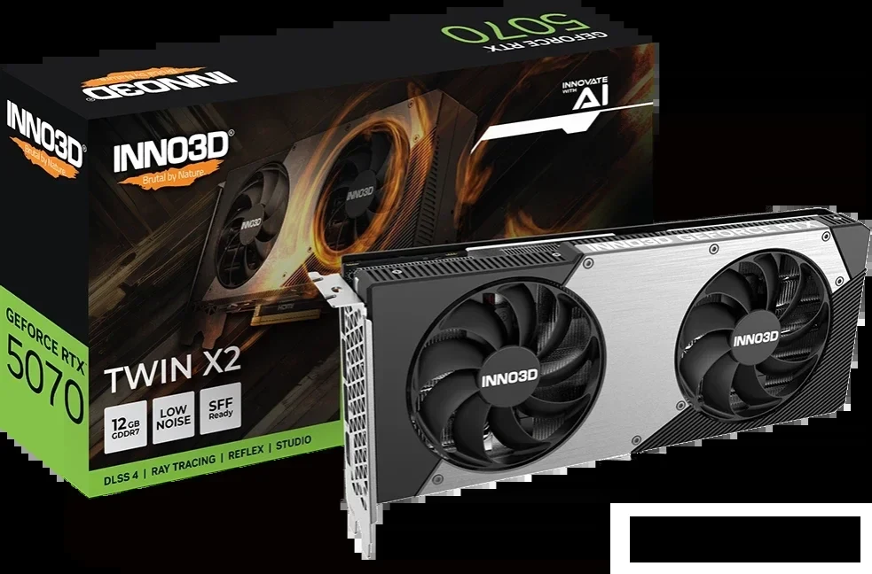 Видеокарта GeForce RTX 5070 INNO3D Twin X2 12Gb N50702-12D7-195064N
