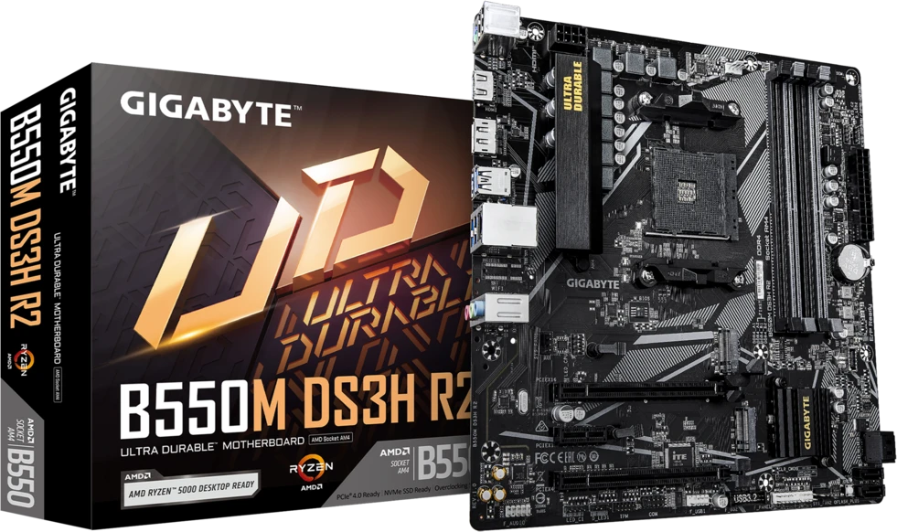Материнская плата AM4 Gigabyte B550M DS3H R2