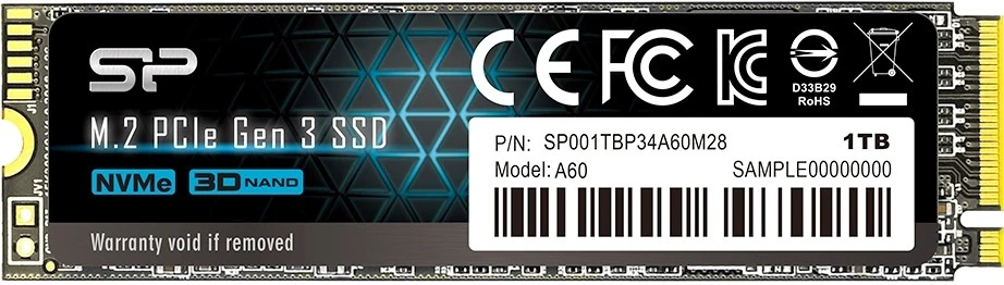 Накопитель SSD M2 1Tb Silicon Power P34A60 SP001TBP34A60M28