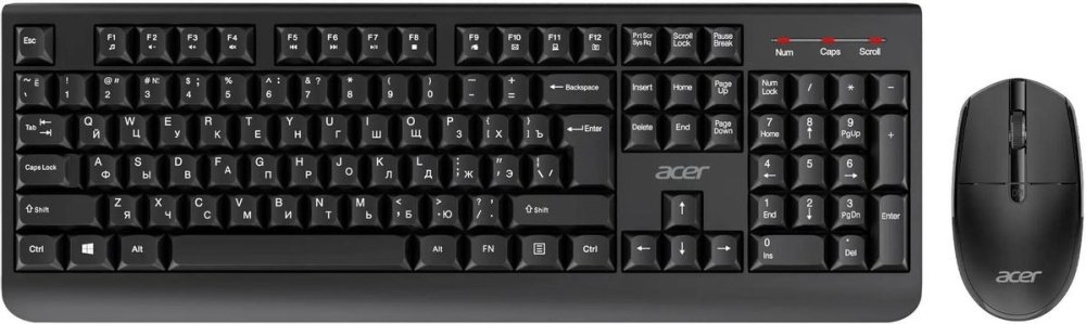 Комплект беспроводной Acer OCC401, USB, 1600 DPI, чёрный