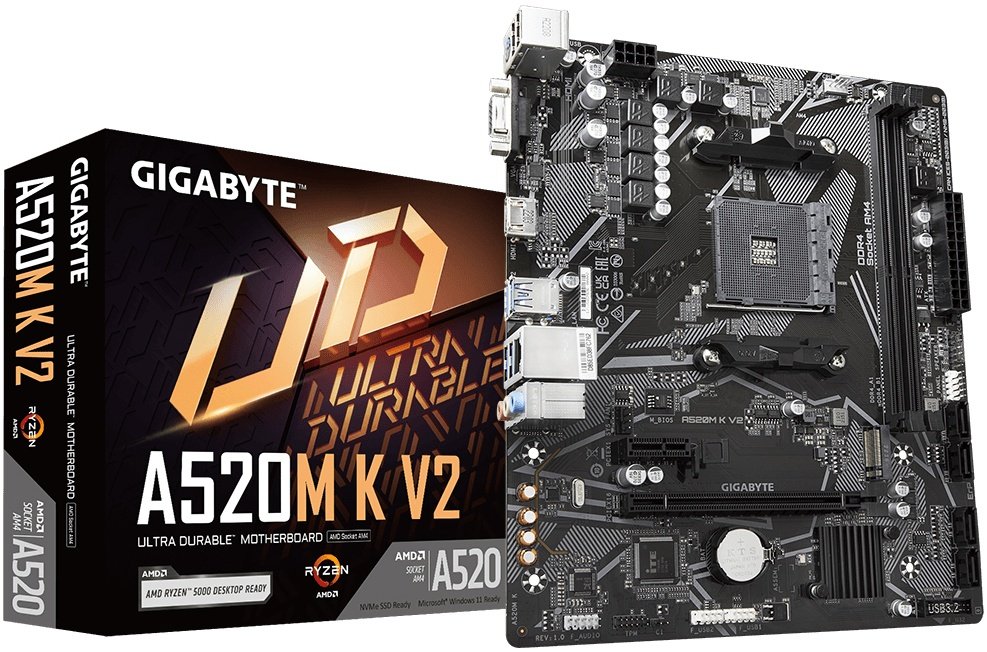 Материнская плата AM4 GIGABYTE A520M K V2 (mATX, 2xDDR4)