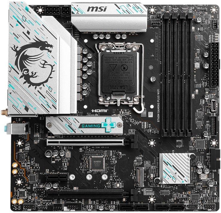 Материнская плата 1700 MSI B760M Gaming Plus WIFI (mATX, 4xDDR5)