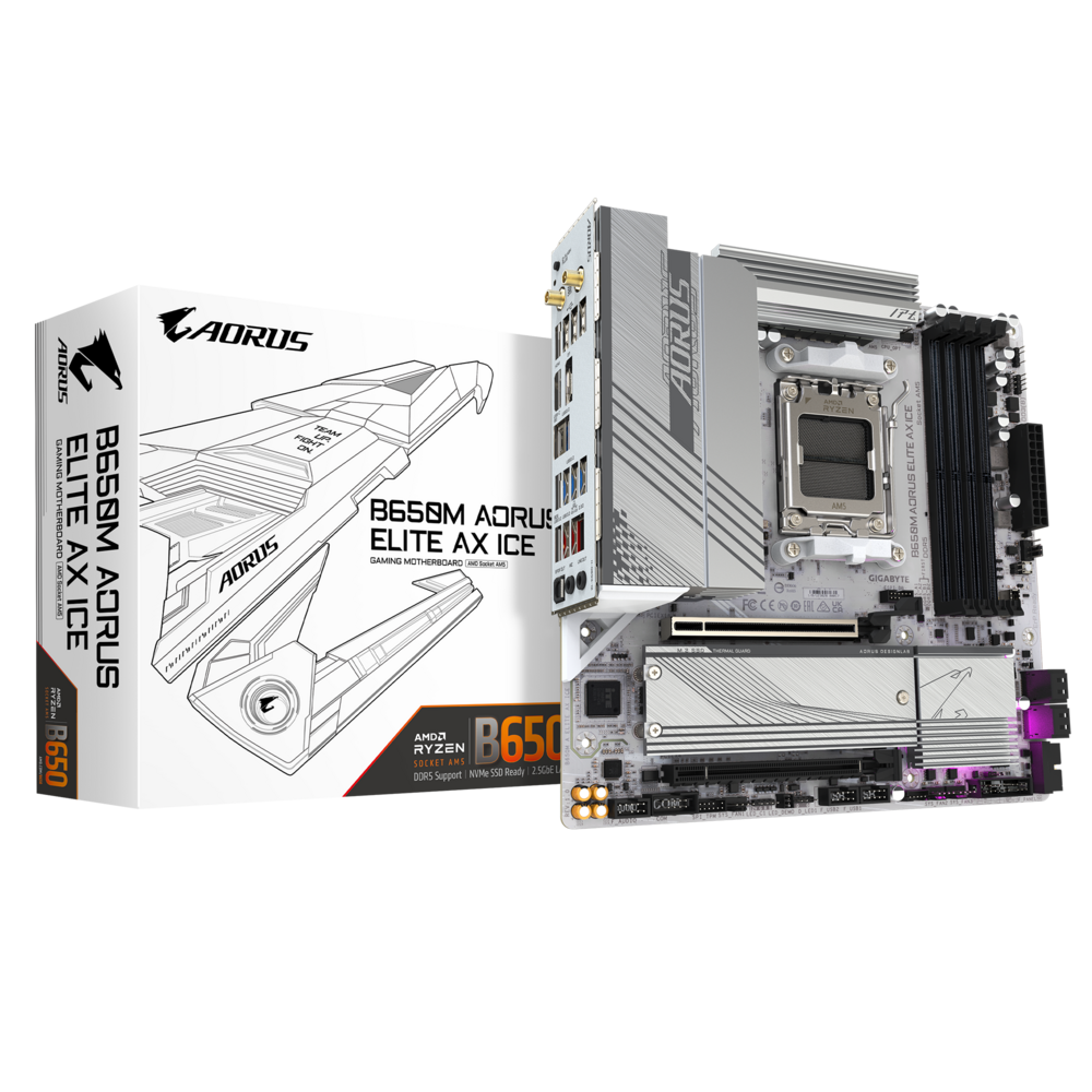 Материнская плата AM5 Gigabyte B650M Aorus Elite AX ICE