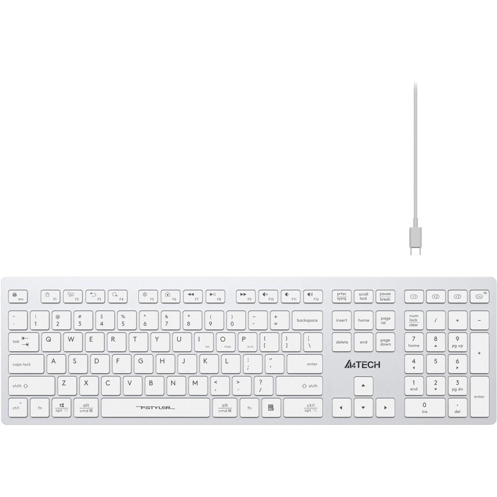 Клавиатура беспроводная A4Tech Fstyler FBX50C белый