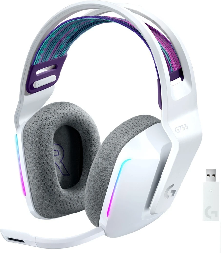 Наушники с микрофоном Logitech G733 Lightspeed RGb White 981-000883