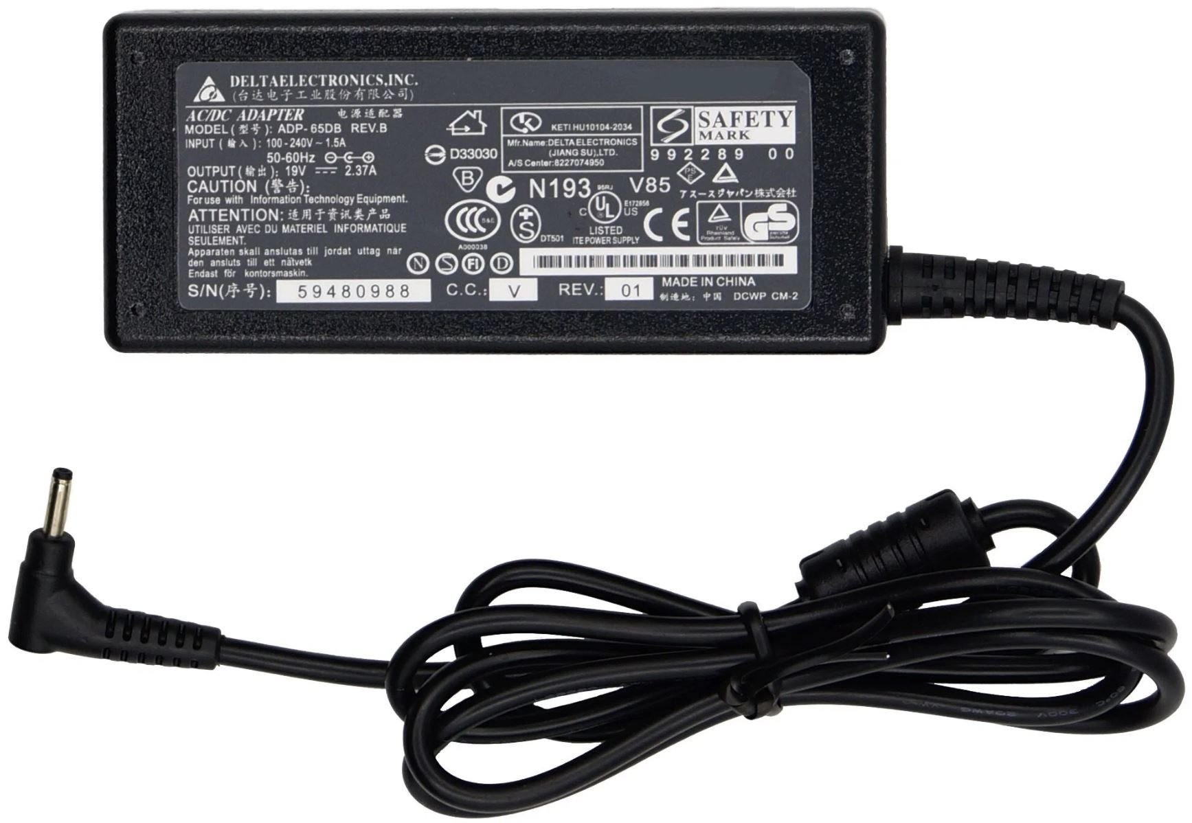 Блок питания для ноутбука Asus 19v-3.42. (3.0x1.1 mm) HC16033