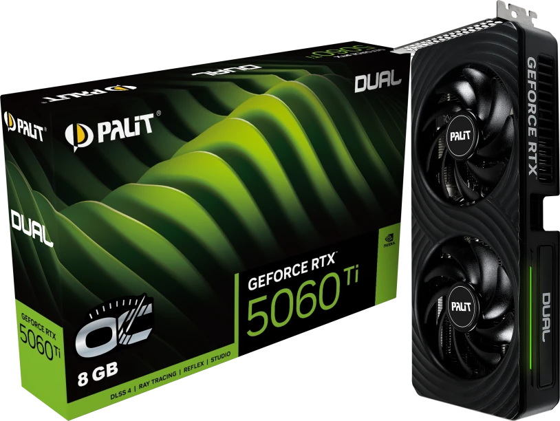 Видеокарта GeForce RTX 5060Ti 8Gb Palit Dual OC NE7506TT19P1-GB2062D