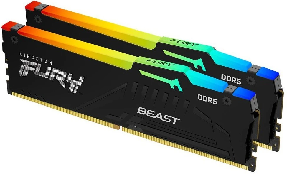 Модуль памяти DDR5 32Gb (2x16Gb Kit) Kingston 5600 Fury Beast RGB KF556C40BBAK2-32