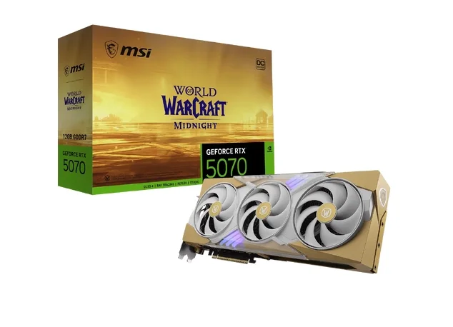 Видеокарта GeForce RTX 5070 12GB MSI World of Warcraft MIDNIGHT LIGHT EDITION OC (912-V532-256)