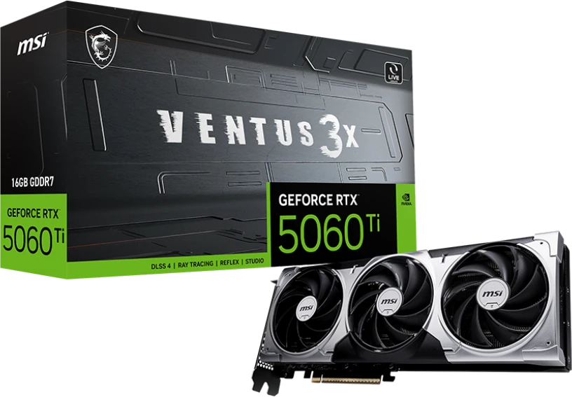 Видеокарта GeForce RTX 5060Ti 16Gb MSI Ventus 3X