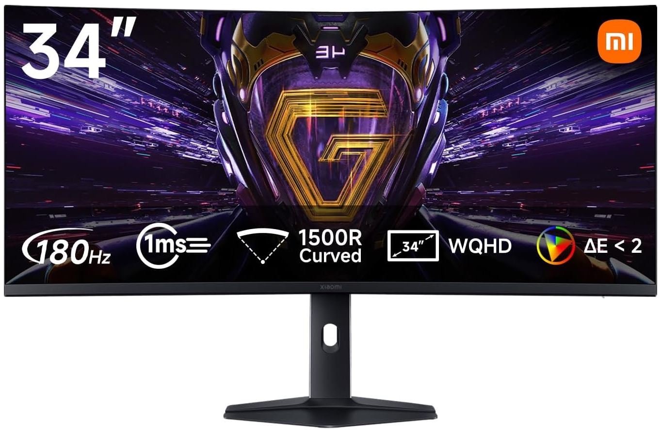 Монитор 34" Xiaomi Curved Gaming Monitor G34WQ (2026), 3440x1440, 21:9, 180 Гц, VA, 350 кд/м2, 1 мс