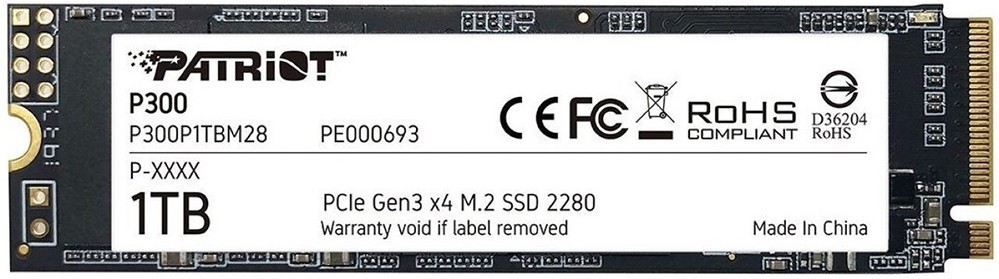 Накопитель SSD M2 1Tb Patriot P300 P300P1TBM28