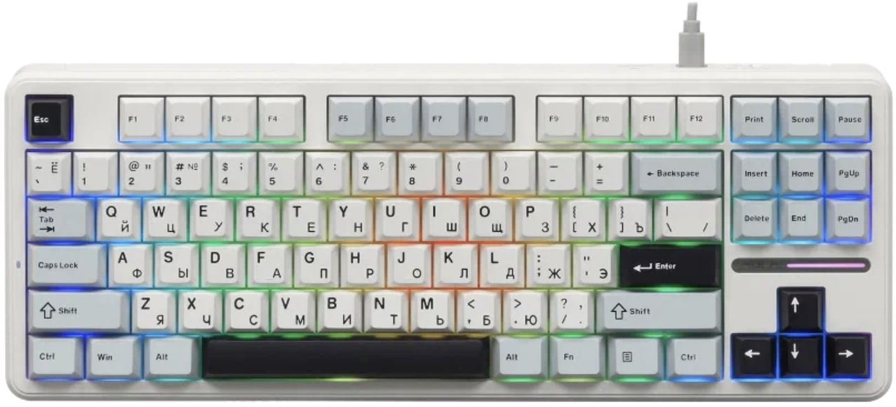 Беспроводная механическая игровая клавиатура AULA F87, RGB, сине-бело-тёмно-пурпурный