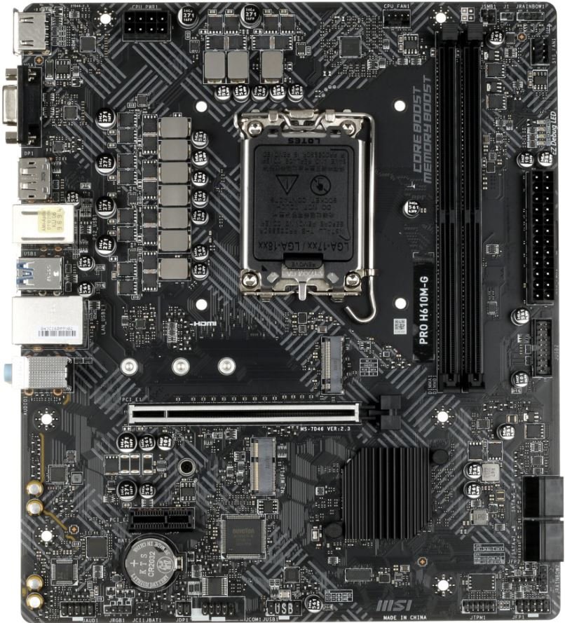 Материнская плата 1700 MSI PRO H610M-G WIFI DDR5 (mATX, 2xDDR5)