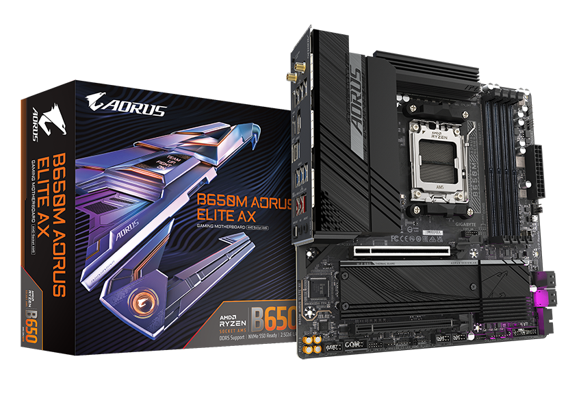 Материнская плата AM5 Gigabyte B650M Aorus Elite AX