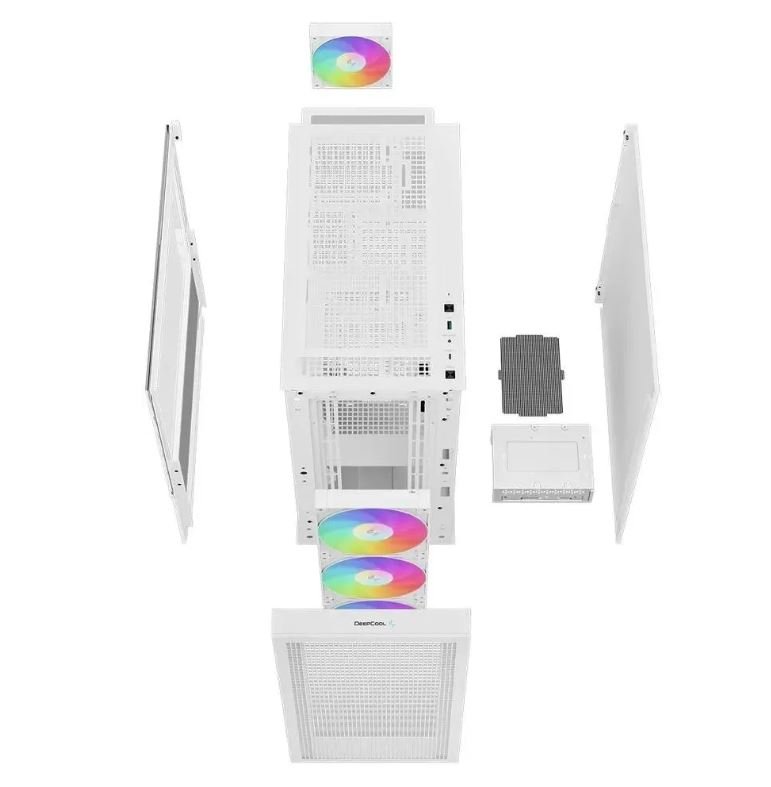 Корпус DeepCool CH560 Digital WH White (Midi-Tower, E-ATX, закаленное стекло, 4xARGB, LCD-дисплей)