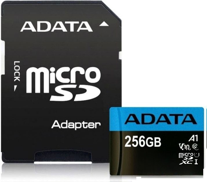 Карта памяти MicroSDXC 256Gb Adata AUSDX256GUICL10A1-RA1
