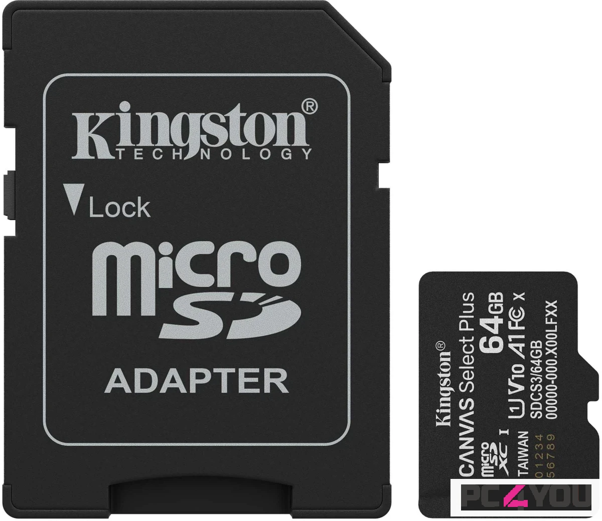 Карта памяти MicroSDXC 64Gb Kingston Canvas Select Plus SDCS3/64GB