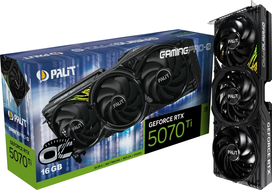 Видеокарта GeForce RTX 5070Ti 16Gb Palit GamingPro-S OC NE7507TS19T2-GB2031U