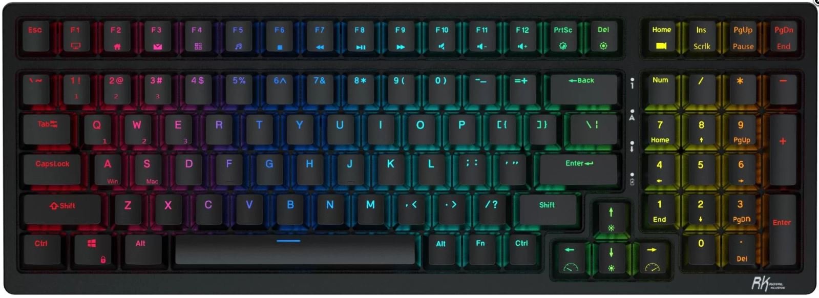 Беспроводная механическая игровая клавиатура Royal Kludge RK98, RGB, чёрный