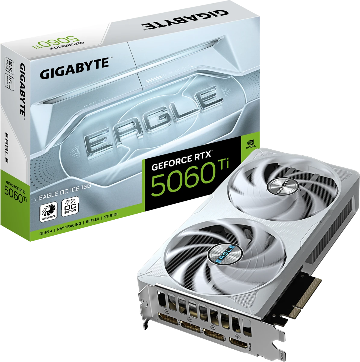 Видеокарта GeForce RTX 5060Ti 16Gb Gigabyte GV-N506TEAGLEOC ICE-16GD