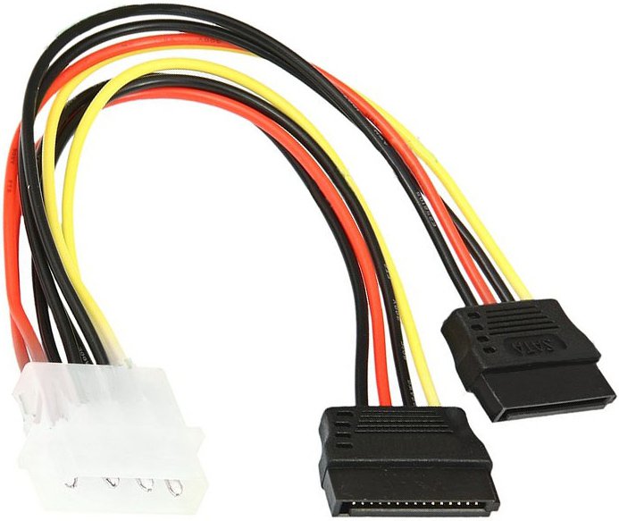 Переходник питания Molex-->SATAx2 (Cabelexpert CC-SATA-PSY)