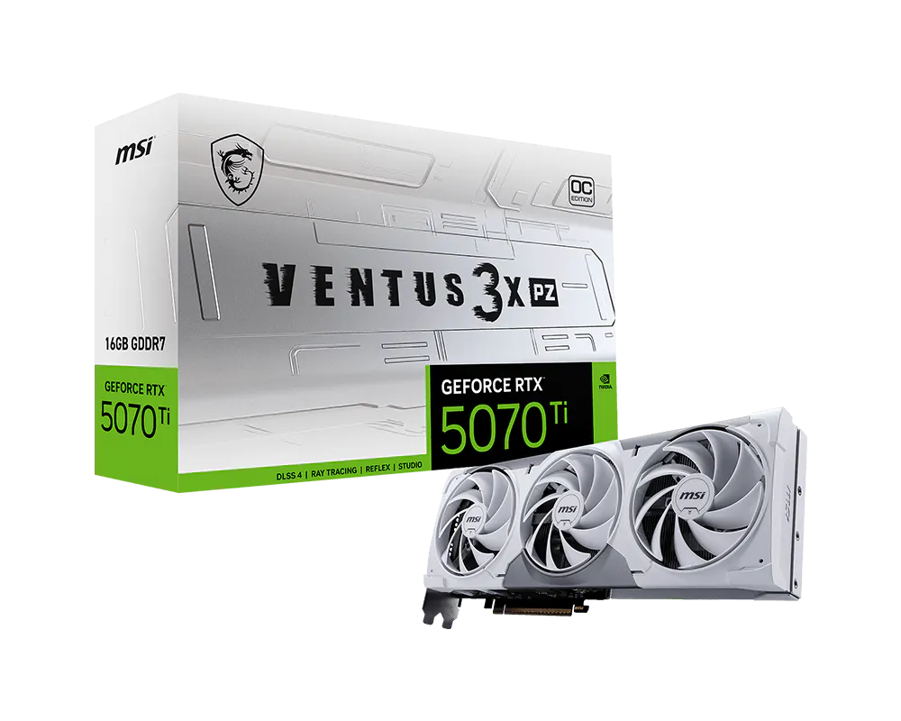 Видеокарта GeForce RTX 5070Ti 16Gb MSI Ventus 3X PZ OC