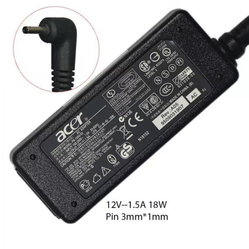 Блок питания для ноутбука Acer 12v-1.5. (3.0x1.0 mm)