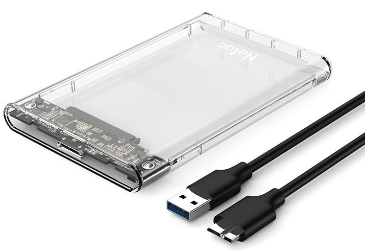 Коробка 2.5 HDD, SSD NETAC WH11 USB 3.0 прозрачный NT07WH11-30B0
