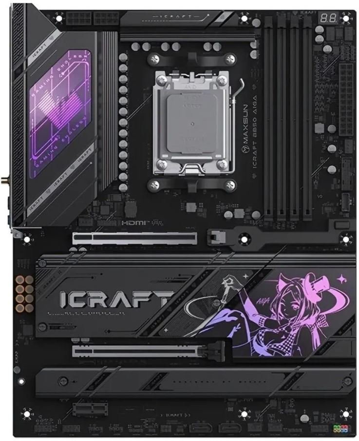 Материнская плата 1700 Maxsun iCraft B850 AIGA Wi-Fi 7 (ATX, 4xDDR5)