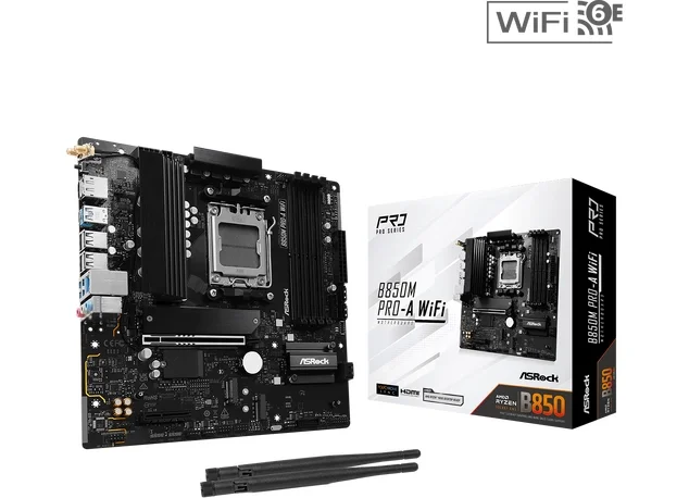 Материнская плата AM5 ASRock B850M PRO-A WIFI (mATX, 4xDDR5)