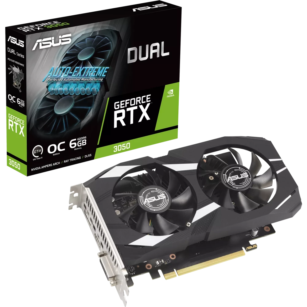 Видеокарта GeForce RTX 3050 6Gb Asus DUAL-RTX3050-O6G