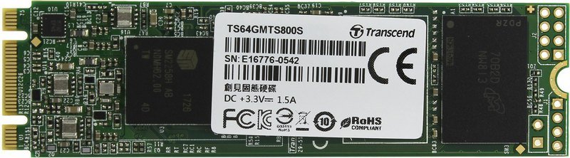 Жесткий диск SSD 64GB M2 Transcend TS64GMTS800S 450/80MBs
