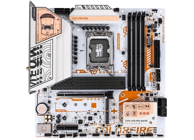 Материнская плата LGA 1700 Colorful COLORFIRE B760M-MEOW WIFI D5 ORANGE (mATX, 4xDDR5)