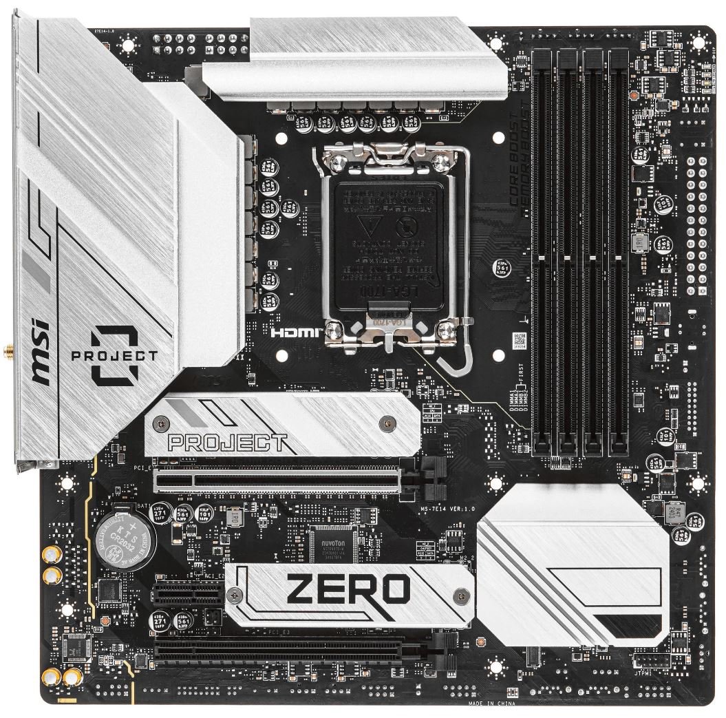 Материнская плата 1700 MSI B760M PROJECT ZERO (mATX, 4xDDR5)