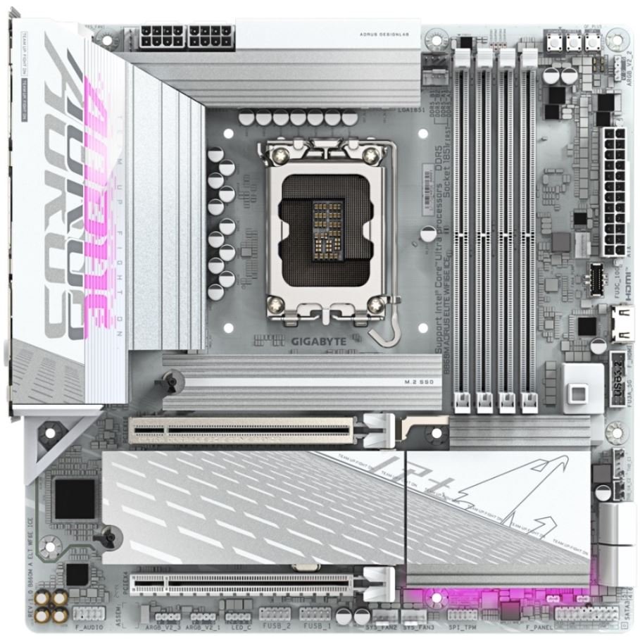 Материнская плата 1851 Gigabyte B860M AORUS ELITE WIFI6E ICE (mATX, 4xDDR5)