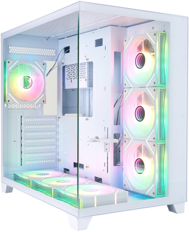 Корпус 1stPlayer Megaview MV8-TP ARGB White MV8-TP-WH-6FC7R-W-1FC7-W-HUB2
