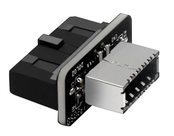 Переходник USB 3.0 19/20 pin на Type-E 90 градусов