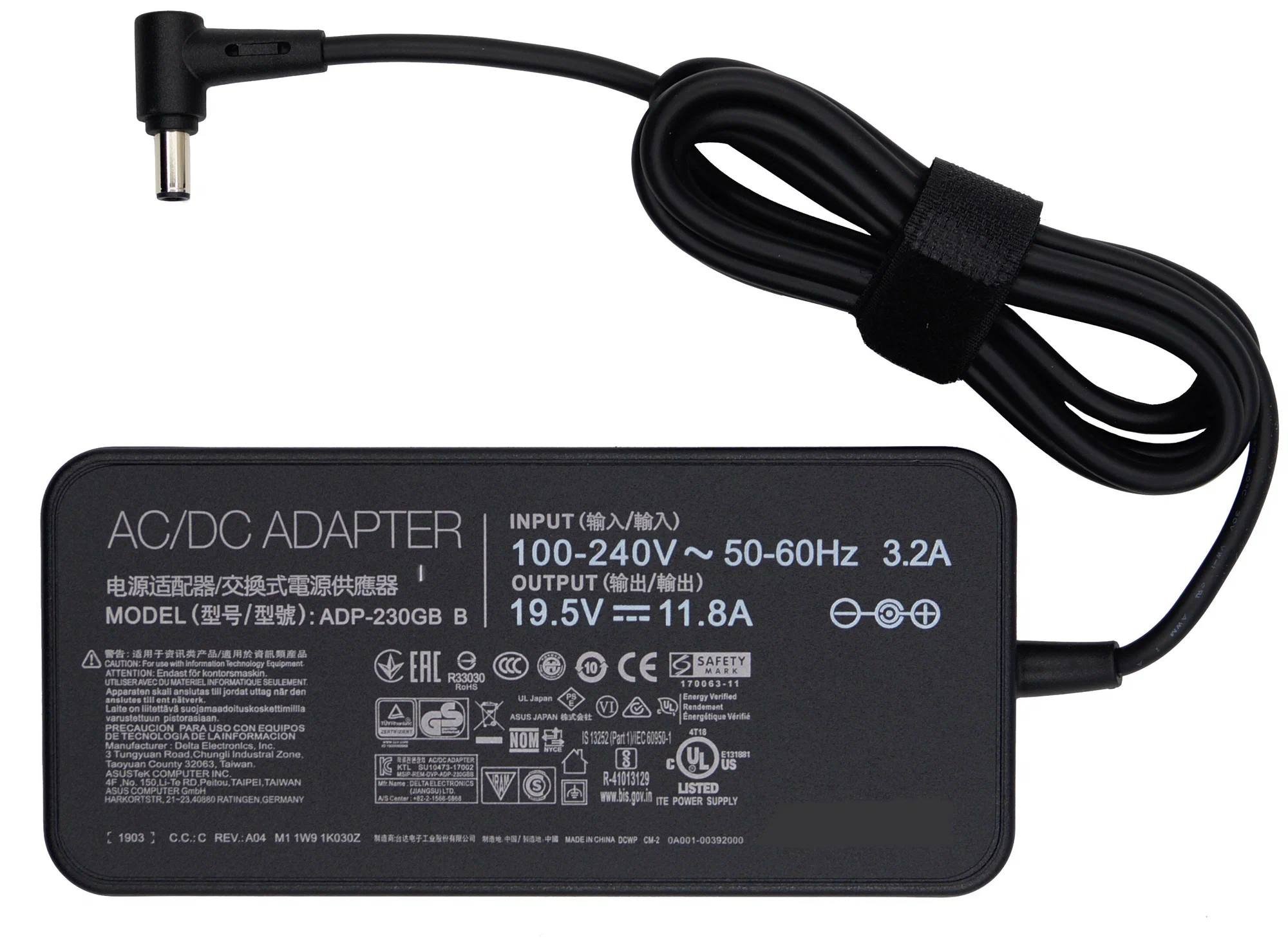 Блок питания для ноутбука Asus 19v-11.8. (6.0x3.7 mm)