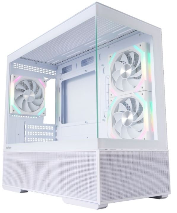 Корпус 1stPlayer CV6 ARGB White, 3x120mm ARGB, mATX